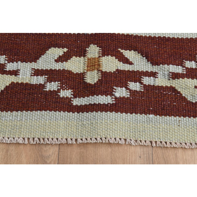 Textile 1970s Vintage Turkish Handmade Wool & Cotton Beige Area Rug For Sale - Image 7 of 11