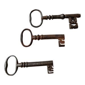 Antique Baroque Skeleton Keys, Set of 3