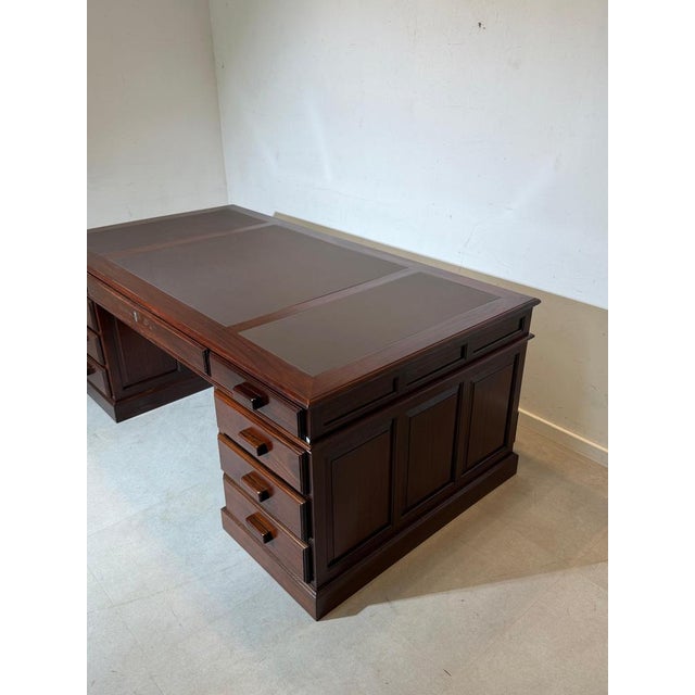 Double-Sided Executive Desk in Mahogany For Sale - Image 10 of 11