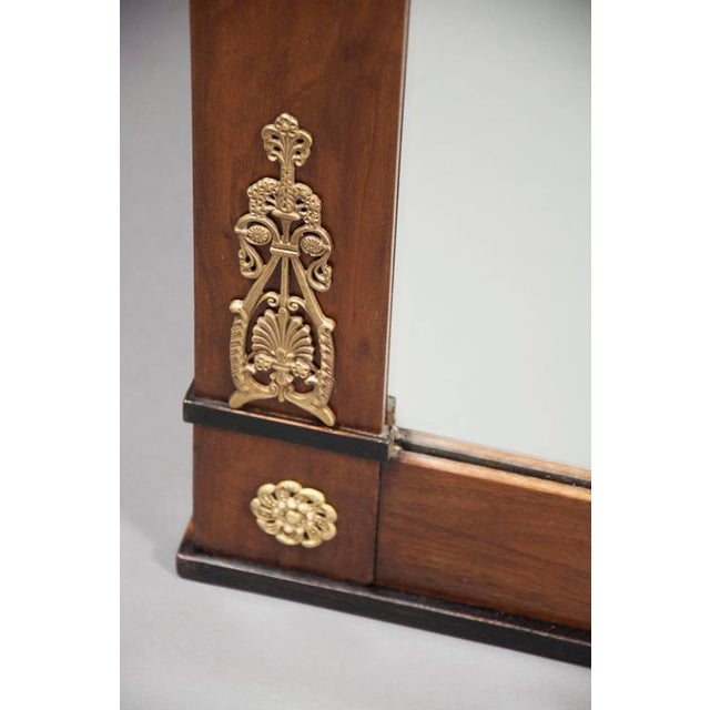 Early 19th Century Biedermeier Mahogany, Ebonized and Bronze-Mounted Pier Mirror For Sale - Image 5 of 8