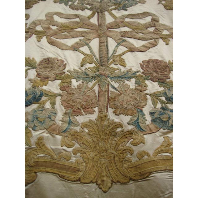 Large Silk Italian Baroque Floral Embroidery From the 1700 Hundreds For Sale - Image 9 of 12