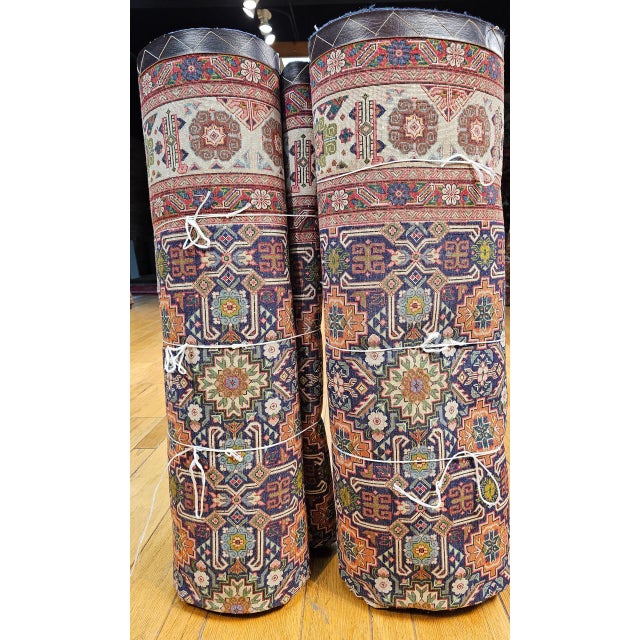 Vintage Persian Tabriz Afshan Rug, Hand-Knotted Wool, Allover Caucasian Shirvan Pattern, Navy & Ivory, 7x10 For Sale - Image 12 of 18