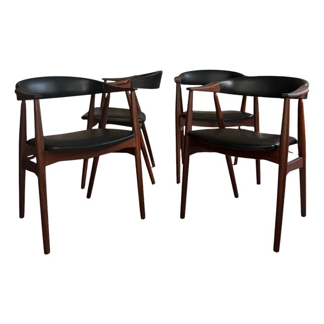 Vintage Danish Dining Chairs by Thomas Harlev, 1960s, Set of 4 For Sale