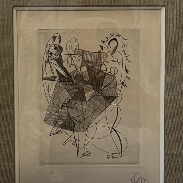 Modern René Mels (Meulemans), Compositions, Etchings, 1945, Set of 3 For Sale - Image 3 of 15