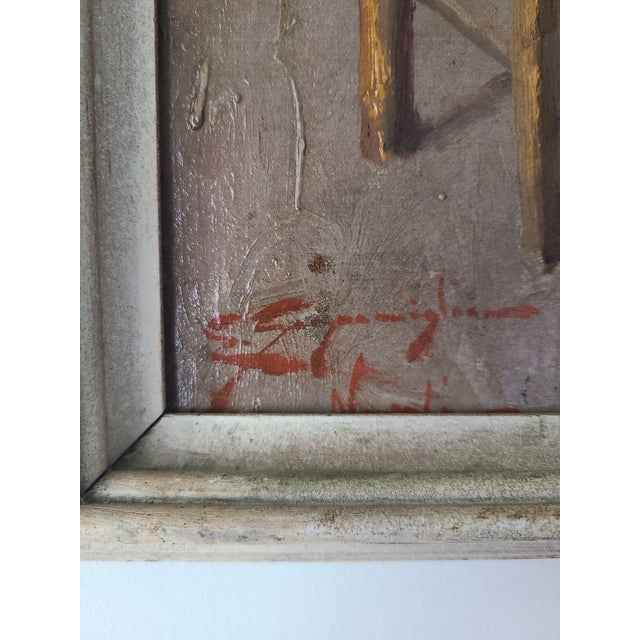Textile Edwardo Scognamiglio Antique Oil Painting Portrait of a Peasant For Sale - Image 7 of 14