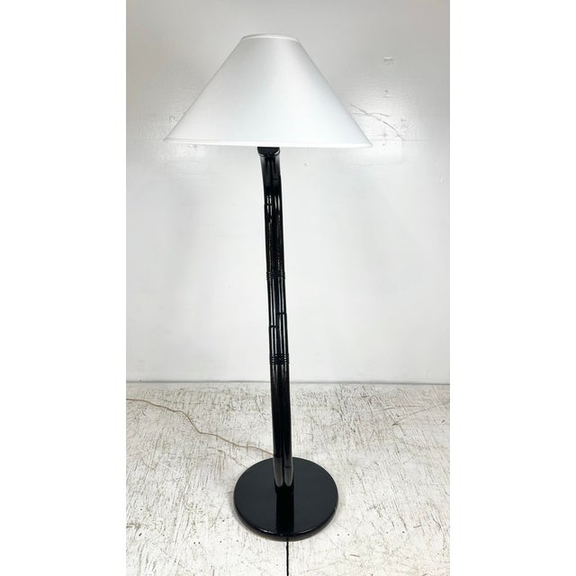 Mid 20th Century Mid Century S Curved Rattan Floor Lamp For Sale - Image 5 of 11