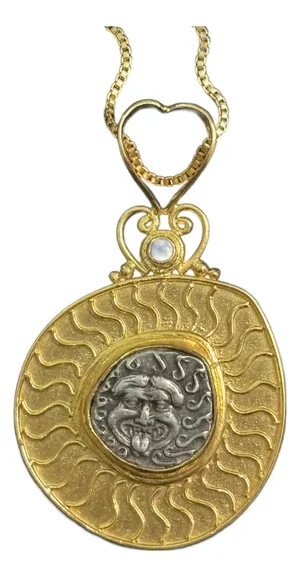 Gorgoneion Pendant W/ Serpents in 22k Gold