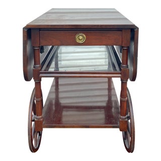 Baker Furniture Company English Mahogany Tea Cart For Sale