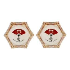 Castaways Hotel Miami Beach Glass Ashtrays - a Pair