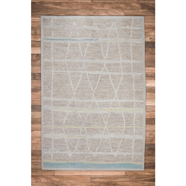 Textile Taupe 21st Century Modern Moroccan Style Wool Rug 9'7" X 14'2" For Sale - Image 7 of 7