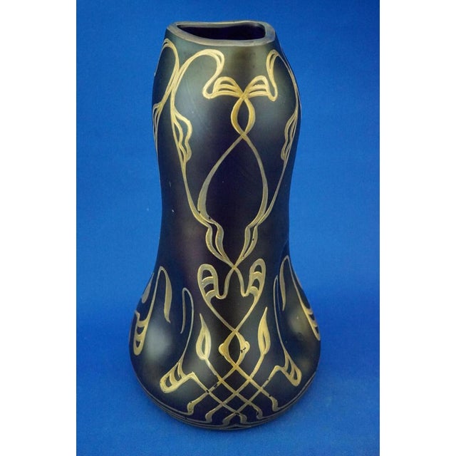 Purple Blown Glass Vase with Gold Decorations by Julius Camillo De Maess, 1890s For Sale - Image 4 of 18