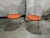 Set of Diamond Chairs in Silver with Orange Seat by Harry Bertoia for Knoll, 1980s For Sale - Image 9 of 9