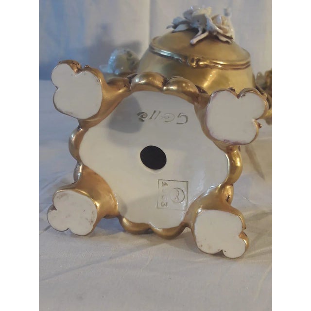 Mid-Century Gold Ceramic Vase by Cappe For Sale - Image 4 of 8