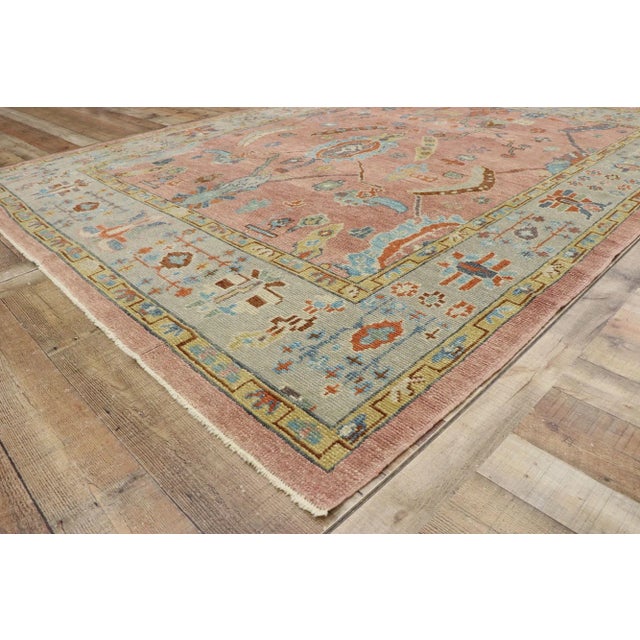 Rustic Turkish Oushak Rug - 08'00 X 10'09 For Sale In Dallas - Image 6 of 9
