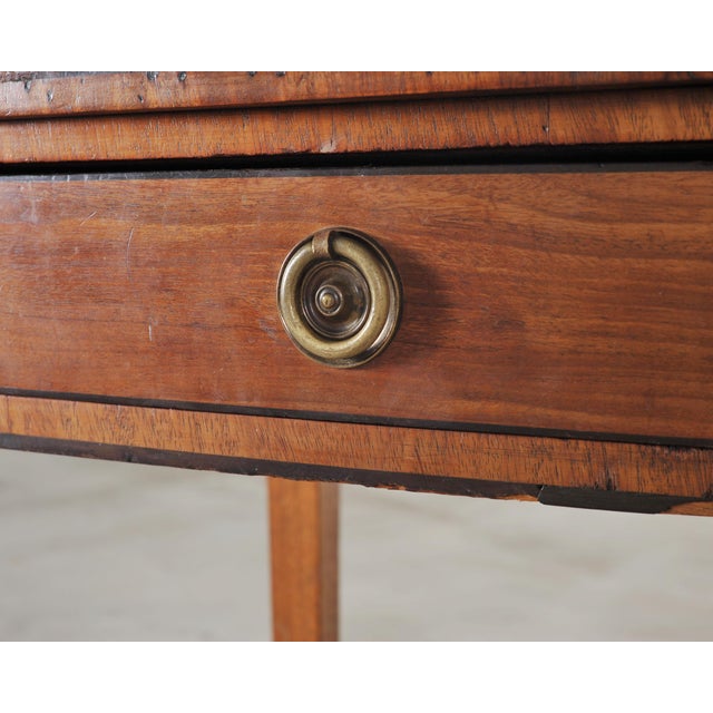19th C. English Regency Bow Front Side Table or Small Desk For Sale - Image 17 of 18