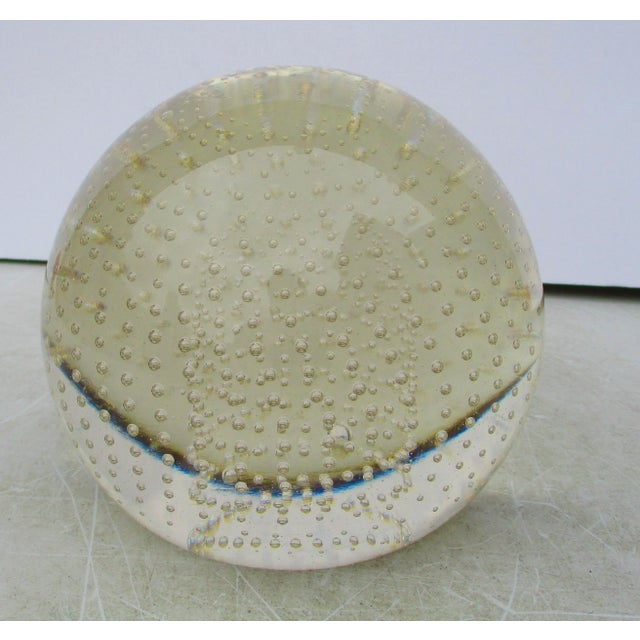 Mid-Century Modern Vintage Crystal Bubble Paperweight For Sale - Image 3 of 4