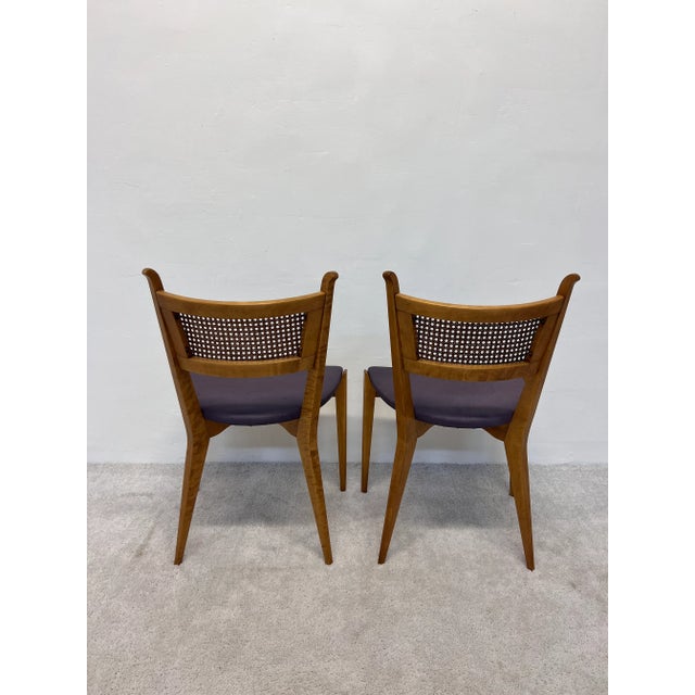 Edmund J. Spence Edmund J Spence Cane Back Leather Dining or Side Chairs For Sale - Image 4 of 13