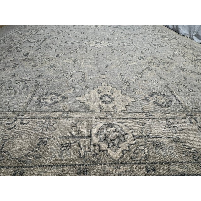 2020s Rh Allegra Wool Rug – 8x10 Silver / Sand | Hand-Knotted | Oushak-Inspired Design For Sale - Image 5 of 18