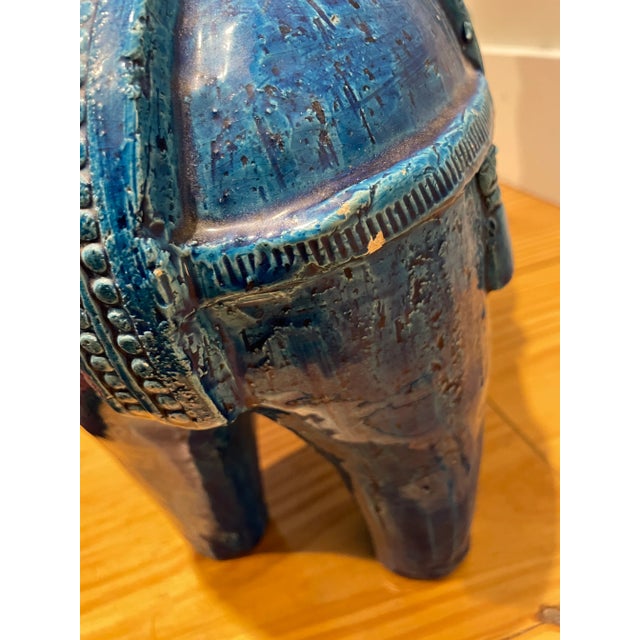 1960s Aldo Londi for Bitossi Large Rimini Blu Ceramic Horse Sculpture For Sale - Image 9 of 12