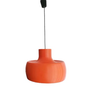 Large Mid-Century Scandinavian Modern Orange Metal Hanging Light, 1960s For Sale