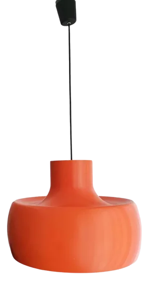 Large Mid-Century Scandinavian Modern Orange Metal Hanging Light, 1960s