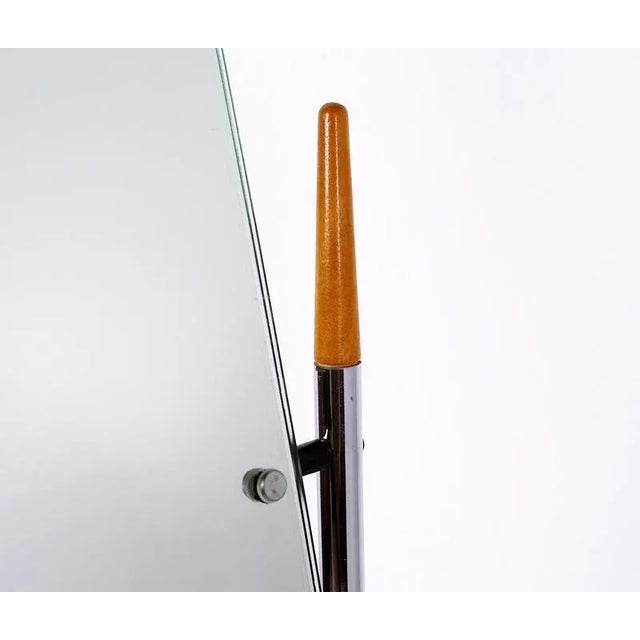 Psyche Mirror in Chrome and Wood, 1970s For Sale - Image 9 of 11