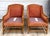 Pair of Vintage Cal-Mode French Walnut Lounge Chairs in Terracotta Upholstery For Sale - Image 12 of 16