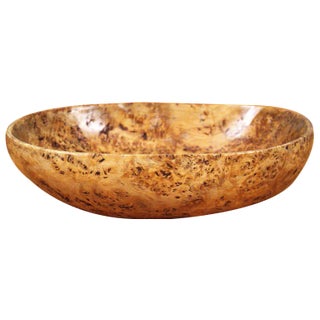 Swedish Curly Birchwood Bowl, 1950s For Sale