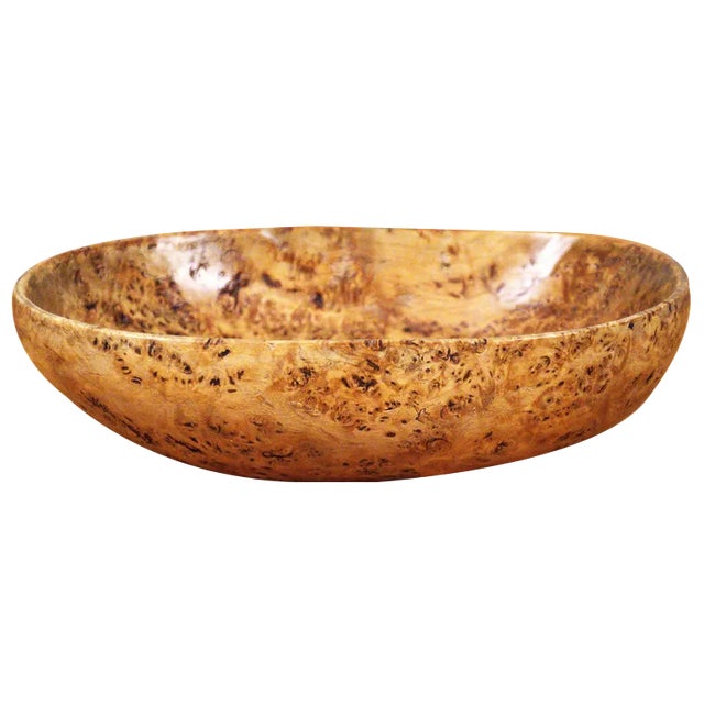 Swedish Curly Birchwood Bowl, 1950s For Sale