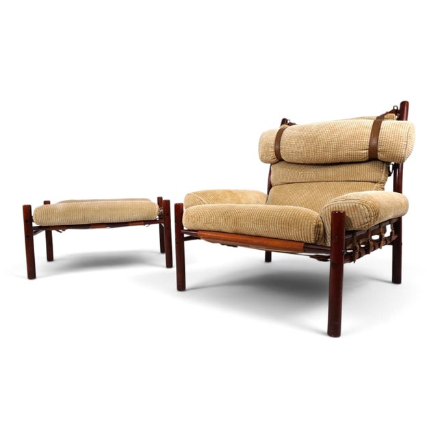 The Inca lounge chair with matching ottoman by Arne Norell is one of the Swedish designer's most impressive creations,...