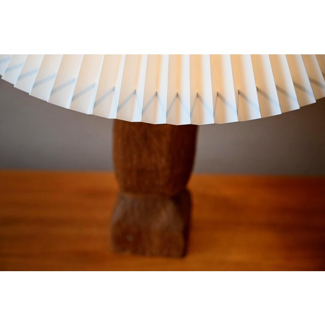 Brutalist Danish Hand-Carved Teak Table Lamp, 1960s For Sale - Image 10 of 11