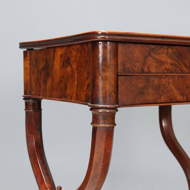 Work Table in Walnut and Walnut Burl For Sale - Image 6 of 11