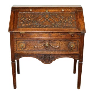 Antique French Louis XVI Style Fall Front Desk For Sale