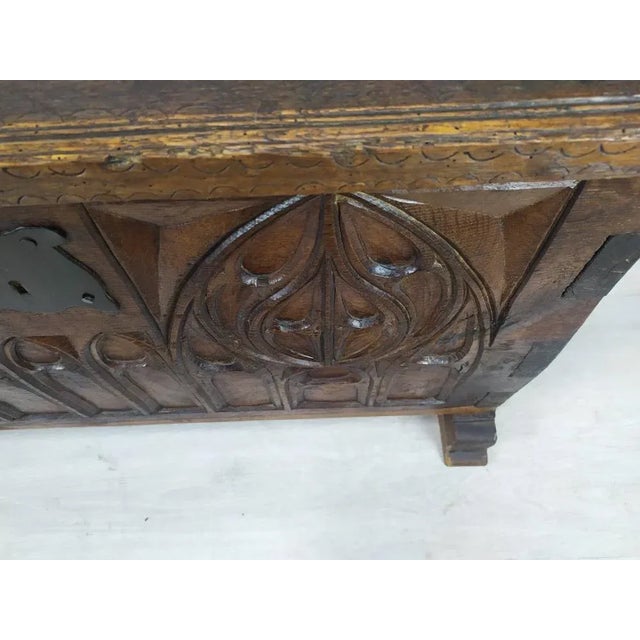 Gothic Style Oak Chest For Sale - Image 12 of 18