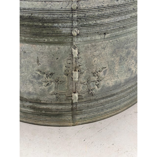 Mid 20th Century Nicely Detailed and Patinated Bronze Southeast Asian Rain Drum For Sale - Image 15 of 18