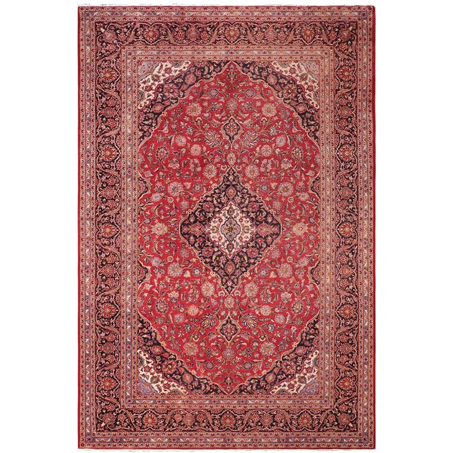 Rustic Persian Red/Black Wool Rug - 9'5'' X 13'1'' For Sale - Image 10 of 10