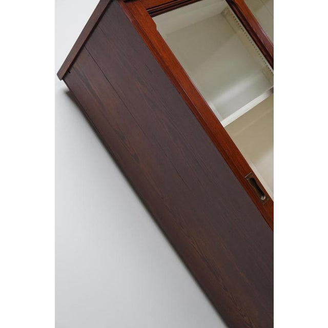 Wood Large Antique Belgian Pitch Pine Apothecary Shop Cabinet, 1900s For Sale - Image 7 of 18