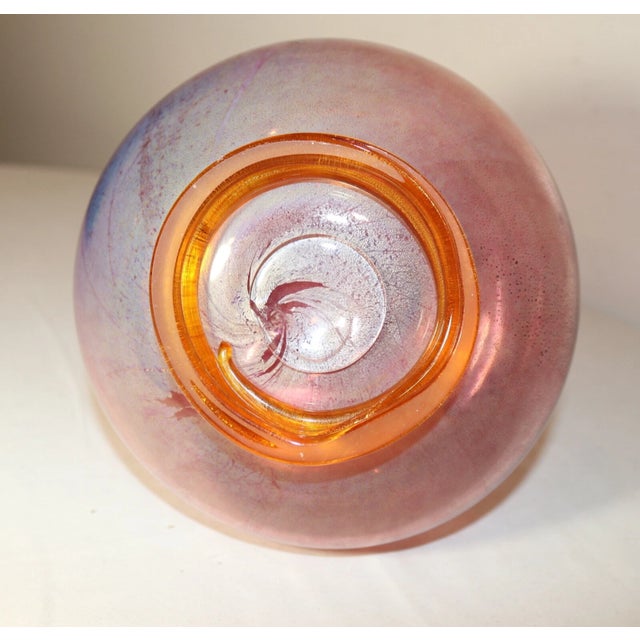 Original Hand Blown Michael J. Schunke Nine Iron Studios Art Glass Vase Ewer For Sale - Image 12 of 12