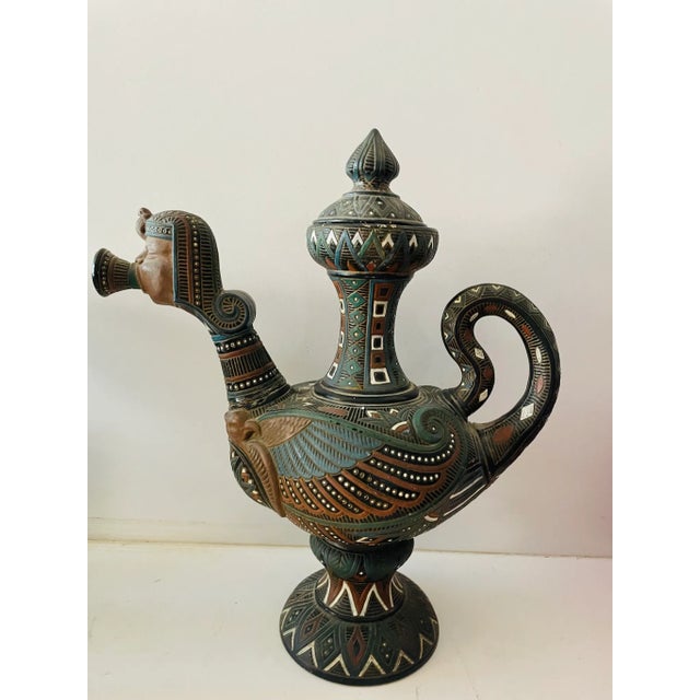 Blue 1920s Wilhelm Schiller and Son Majolica Vessel For Sale - Image 8 of 9