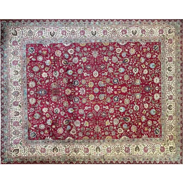 1940s Vintage Persian Tabriz Rug For Sale In Chicago - Image 6 of 10