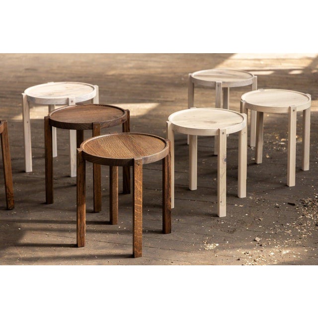 2020s Small Contemporary Walnut Wood Side Table With Bronze Details For Sale - Image 5 of 6