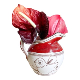 Desimone Ceramic Pitcher, Vintage 1960's Giovanni De Simone Handmade Italian Pitcher For Sale