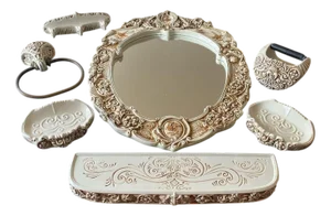Antique Bathroom Set, 1960s, Set of 7