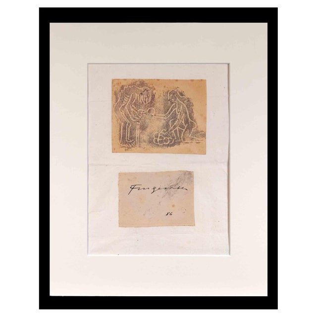 Michel Fingesten, Eva's Apples, Woodcut, 1936 For Sale