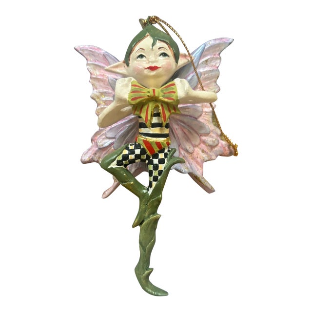 Mackenzie-Childs Courtly Check Nutcracker Suite Fairy Elf Christmas Tree Ornament For Sale