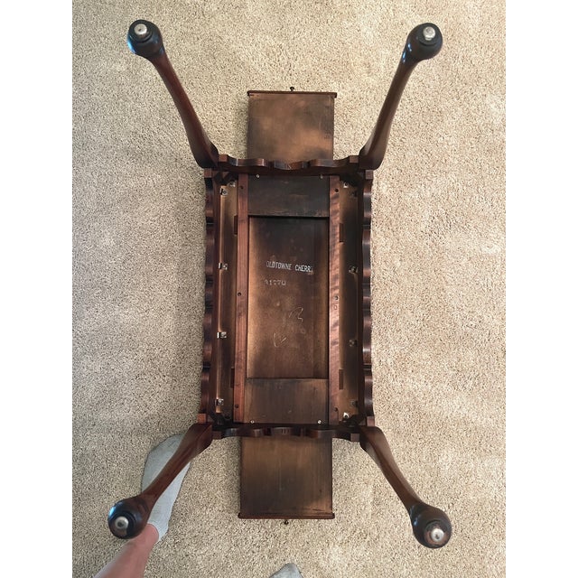 Vintage Statton Queen Anne Style Cherry Tea Table For Sale - Image 18 of 18