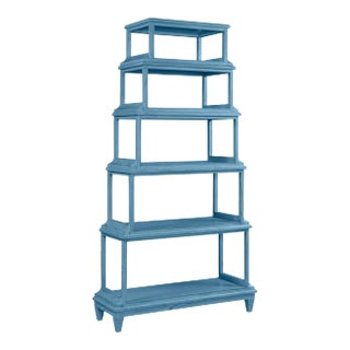 Celerie Kemble for Casa Cosima Jules Etagere, CUSTOM COLOR Blue Belle Island- 782 For Sale