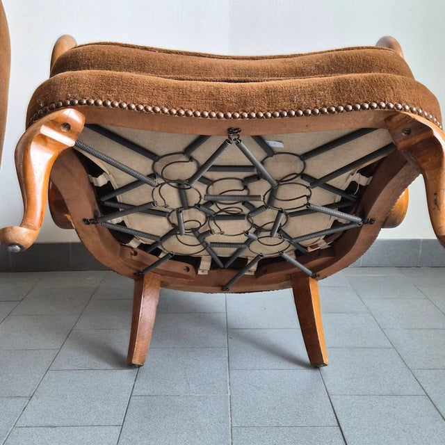 Vintage Bergere Armchairs in Cane and Wood, Early 20th Century, Set of 2 For Sale - Image 10 of 18