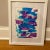 Abstract “School of Fish” Contemporary Abstract Mixed-Media Painting, Framed For Sale - Image 3 of 5