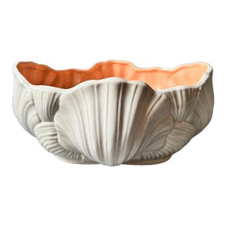 Vintage Hand Cast Scallop Shell Cachepot For Sale